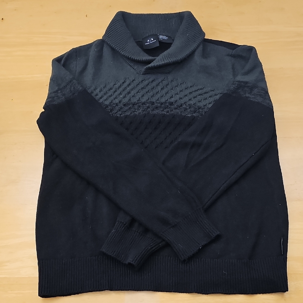 Armani Exchange Two-Tone Cowl Neck/Turtleneck Sweater